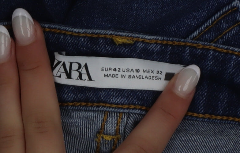 Zara Women Blue Skinny Denim Jeans Size 14 Slim Fit