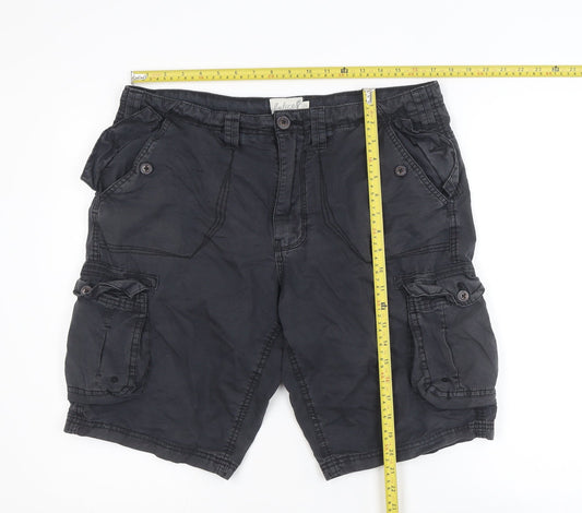 Onfire Men's Black Cotton Cargo Shorts Size 34 Regular Fit