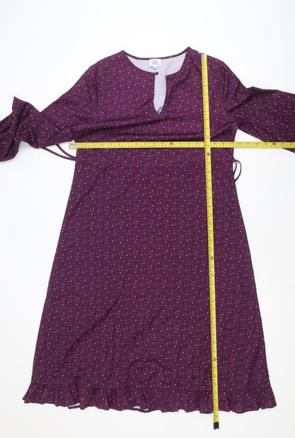 Oh Molly Women's Purple Animal Print A-Line Dress Size 10