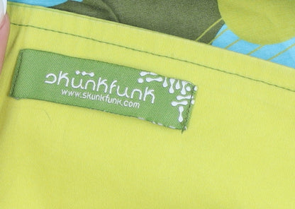 Skunkfunk Women Green Geometric Halter Cotton Blend Knee Dress Size 10