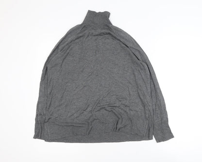 Zara Women’s Grey Roll Neck Knit Top Size 14 Long Sleeve