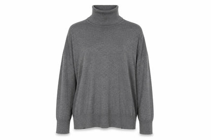 Zara Women’s Grey Roll Neck Knit Top Size 14 Long Sleeve