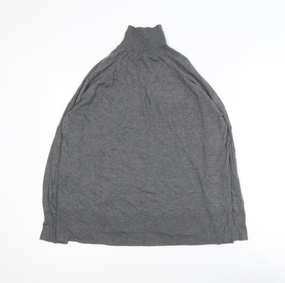 Zara Women’s Grey Roll Neck Knit Top Size 14 Long Sleeve