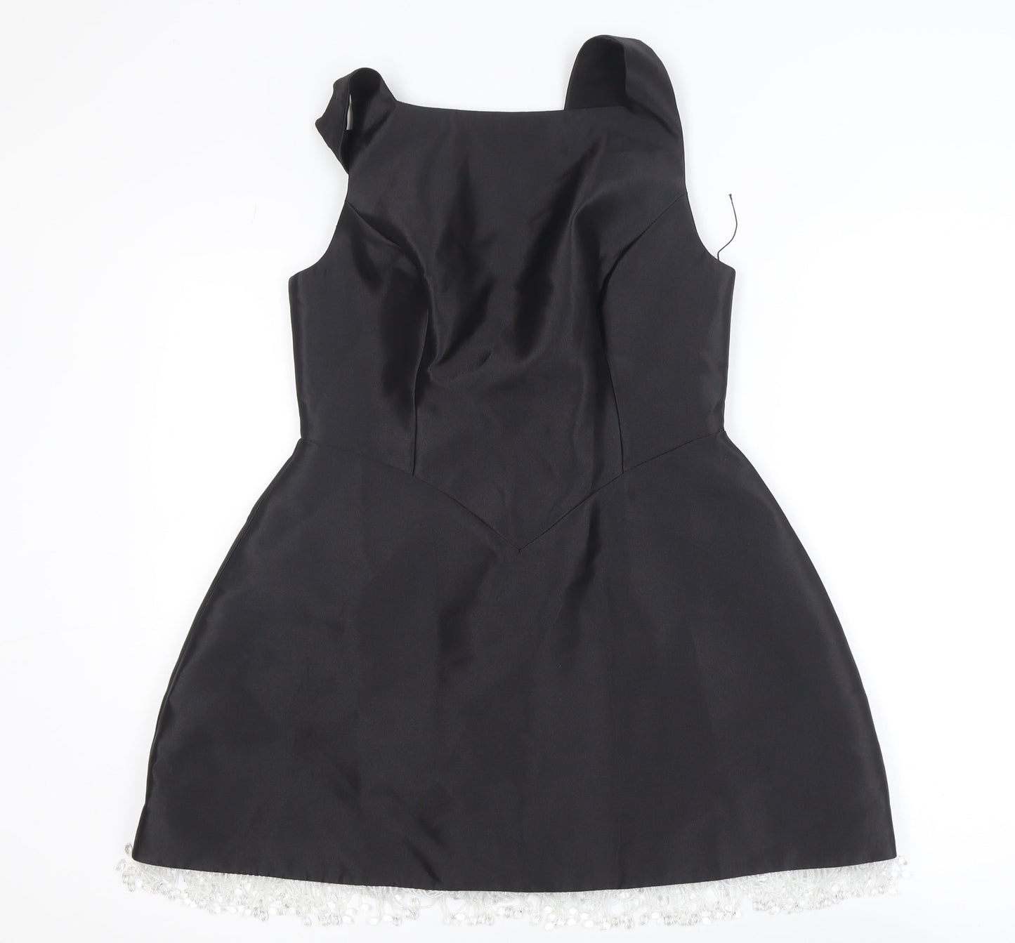 Odd Muse Women's Black L Fit & Flare Beaded Mini Party Dress