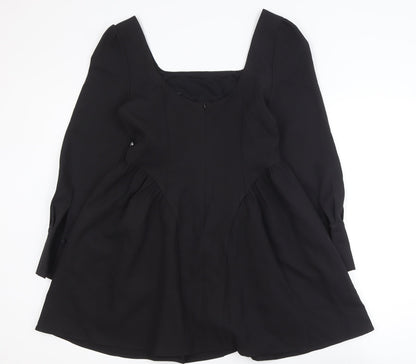 ALLYSON Women Black Rhinestone Fit & Flare Short Dress M