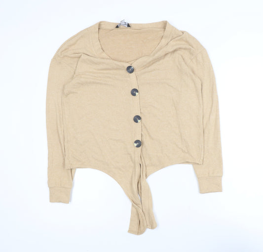 Dorothy Perkins Women’s Beige V-Neck Button Cardigan Size 10