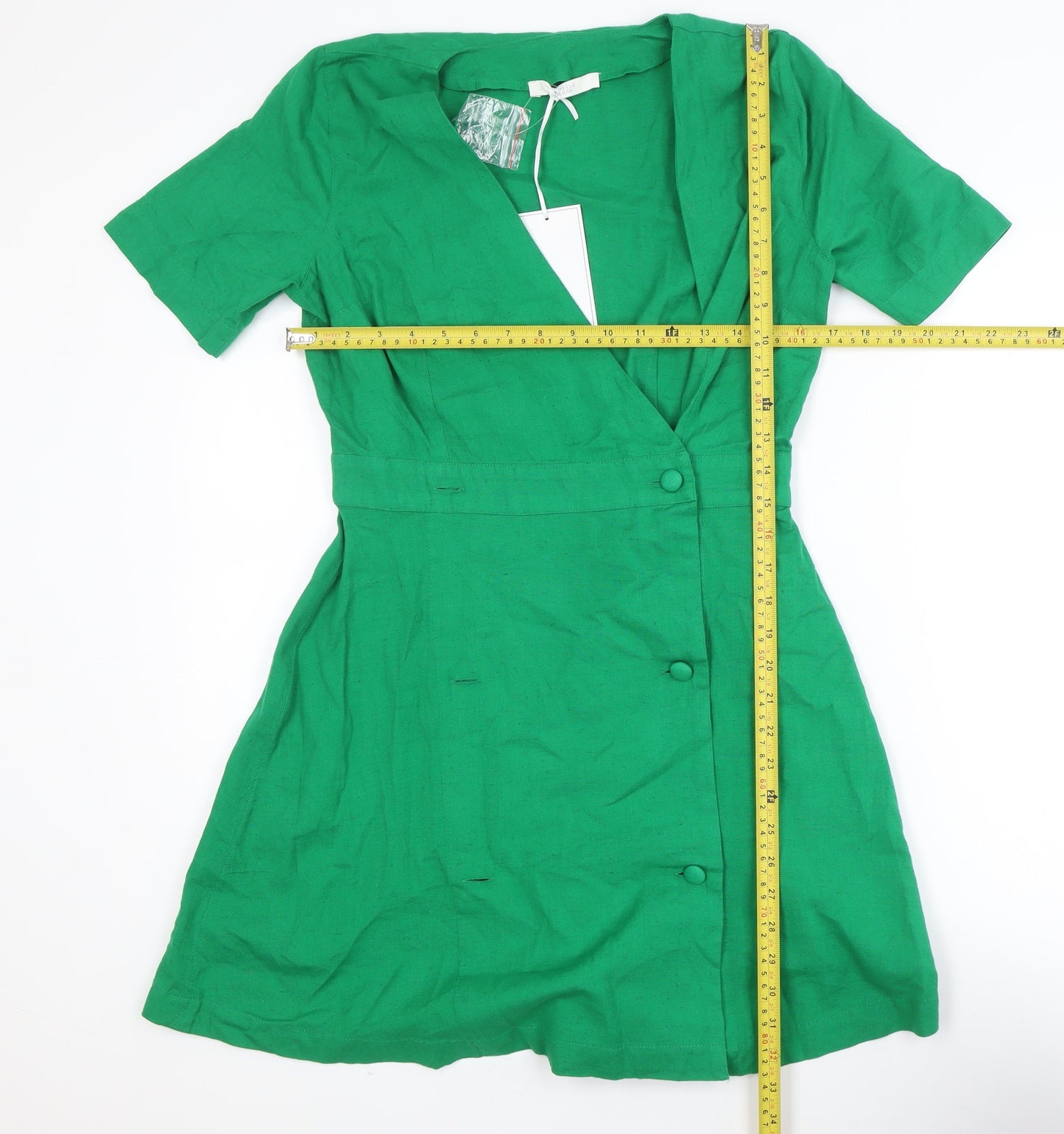 Michelle Keegan Women's Green Short Wrap Dress Size 10