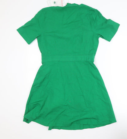 Michelle Keegan Women's Green Short Wrap Dress Size 10
