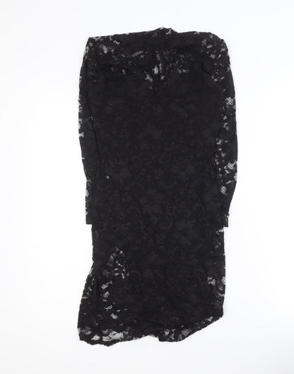 ASOS Women’s Black Lace Bodycon Knee Length Dress Size 6