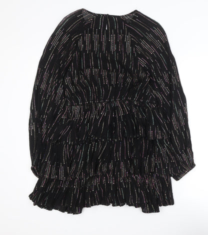 Savida Women’s Black Metallic Fit & Flare Mini Dress Size 8