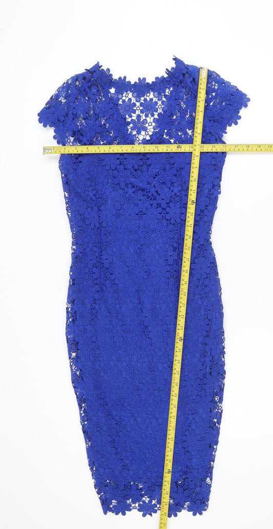 Paper Dolls Women Blue Lace Bodycon Dress Size 10