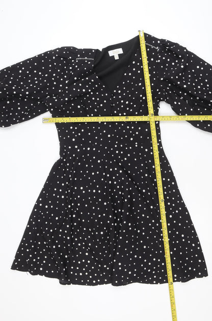 Stella Morgan Women's Black Polka Dot A-Line Dress Size 10