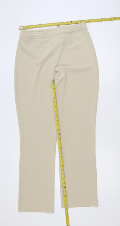 St. Bernard Women’s Beige Stretch Trousers Size 14-16 Straight Leg