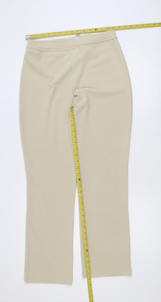 St. Bernard Women’s Beige Stretch Trousers Size 14-16 Straight Leg