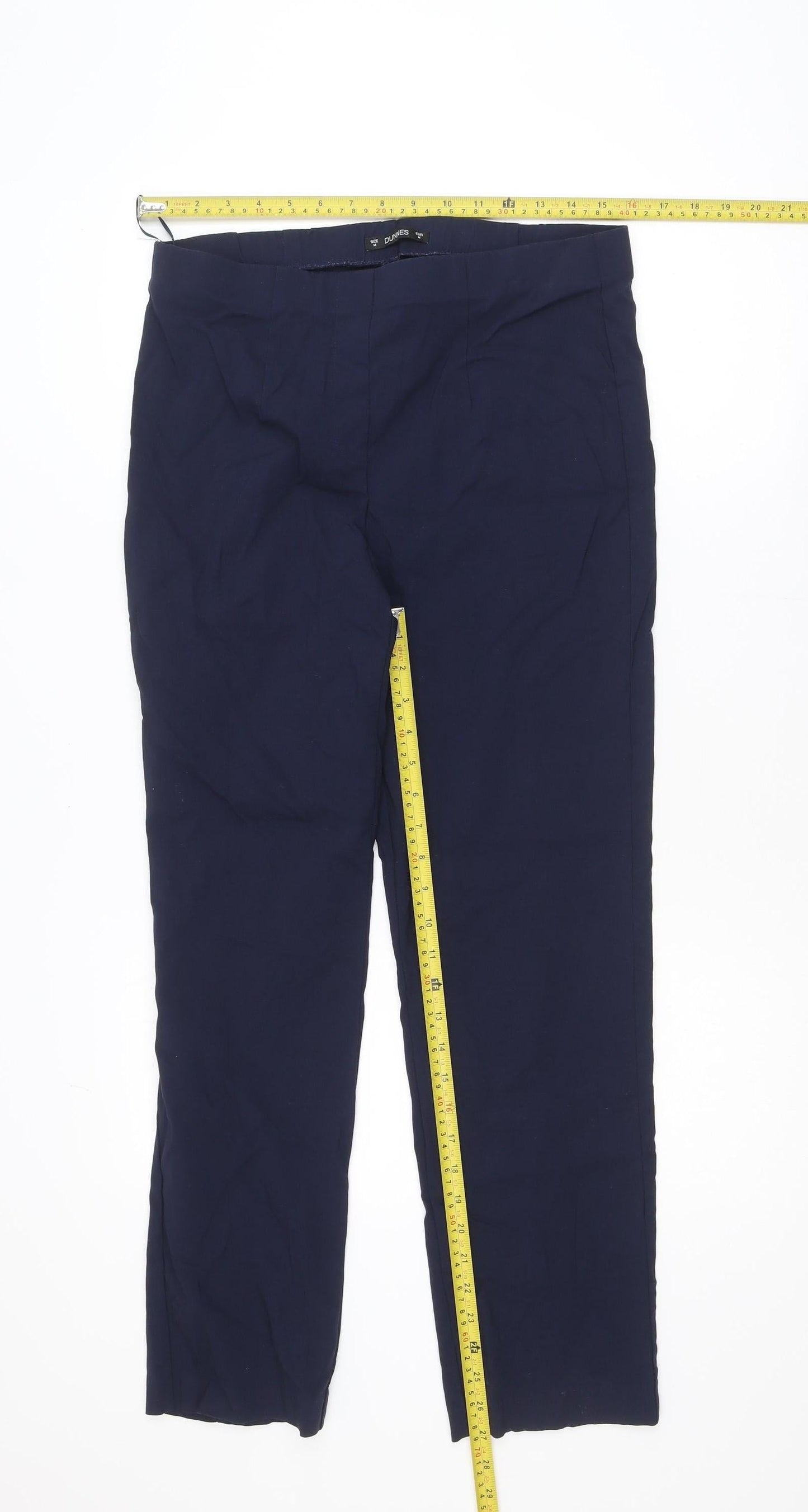 Dunnes Stores Women's Blue Straight Trousers Size M Regular Fit