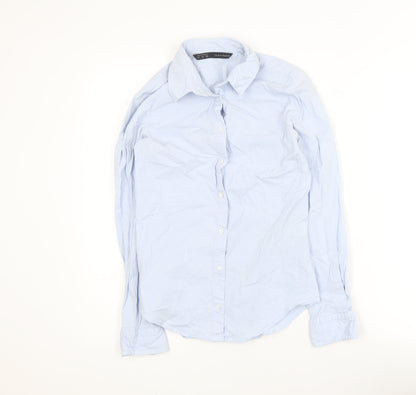 Zara Basic Men's Blue Slim Fit Long Sleeve Button-Up Shirt M