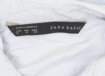 Zara Basic Men's Blue Slim Fit Long Sleeve Button-Up Shirt M