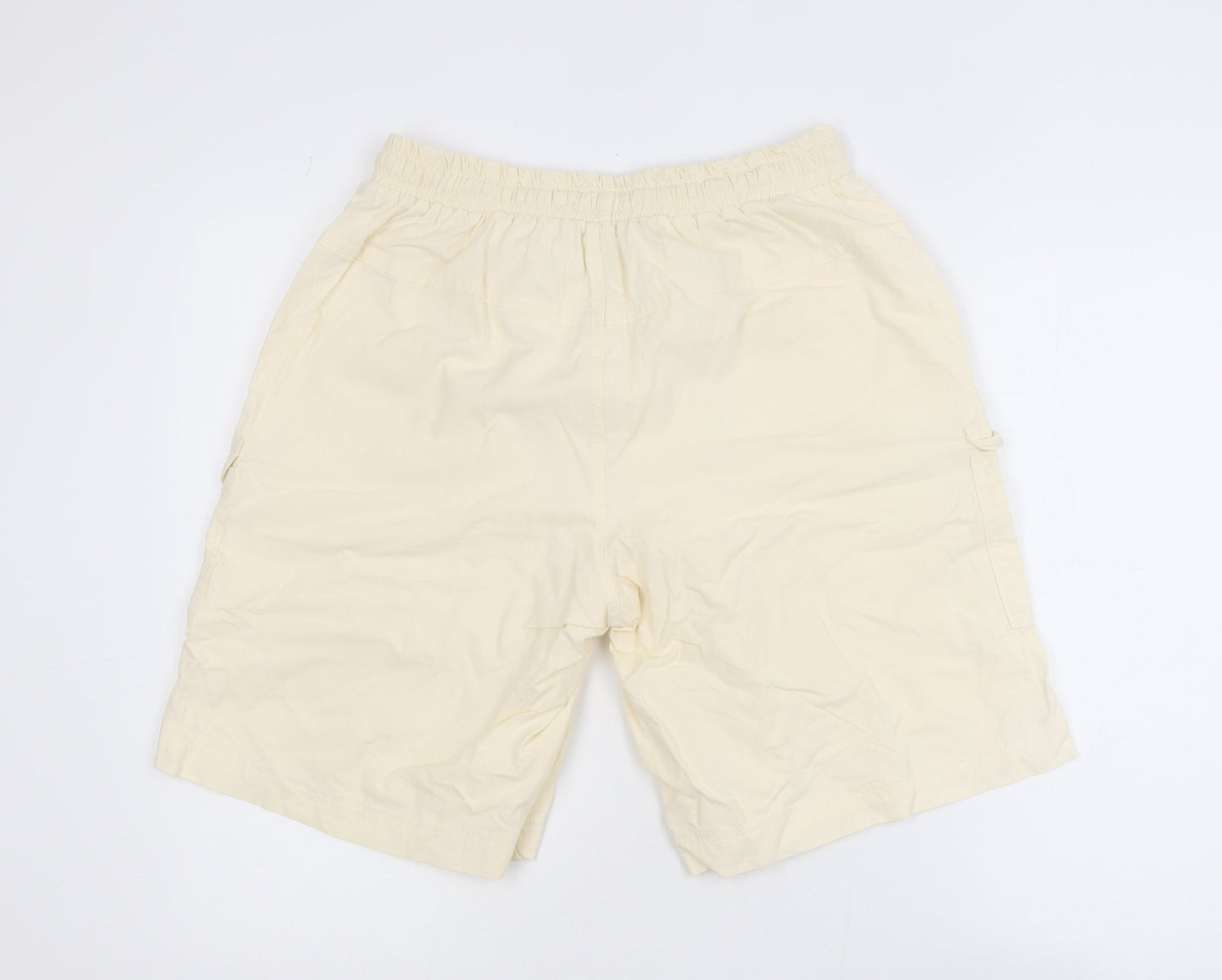 Moffi Fashion Men’s Beige Cargo Shorts L Lightweight Cotton