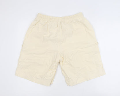 Moffi Fashion Men’s Beige Cargo Shorts L Lightweight Cotton