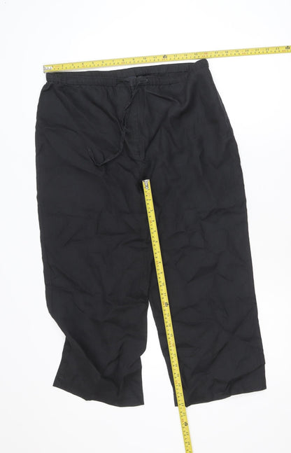 Atmosphere Women Black Size 14 Linen-Style Drawstring Bermuda Shorts