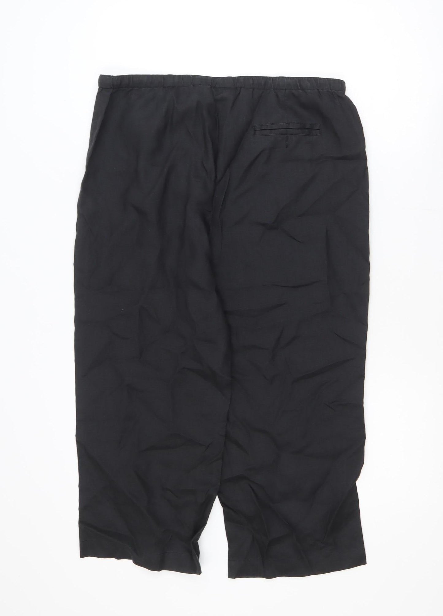 Atmosphere Women Black Size 14 Linen-Style Drawstring Bermuda Shorts
