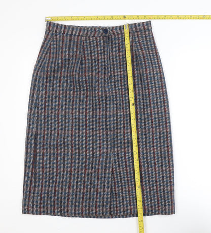 William Leith Women’s Multicoloured Wool Tweed Pencil Skirt Size 14