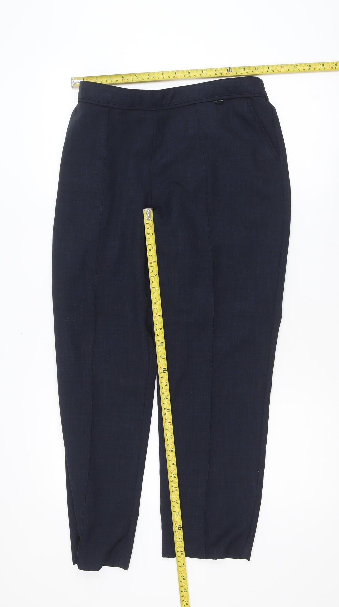 Marks and Spencer Women's Navy Blue Size 12 Straight Leg Work Trousers