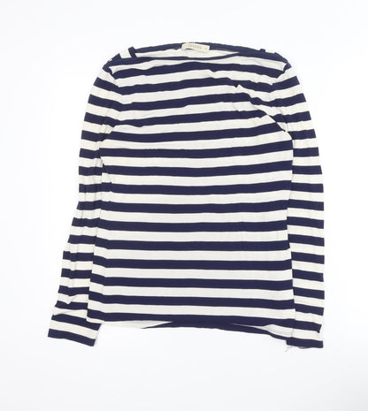 Oasis Women’s Blue Striped Long Sleeve Jersey Top Size 12