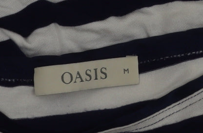 Oasis Women’s Blue Striped Long Sleeve Jersey Top Size 12