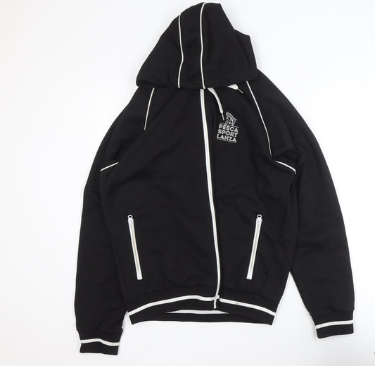 James Ross Collection Men's Black XL Track Jacket Hooded Windproof