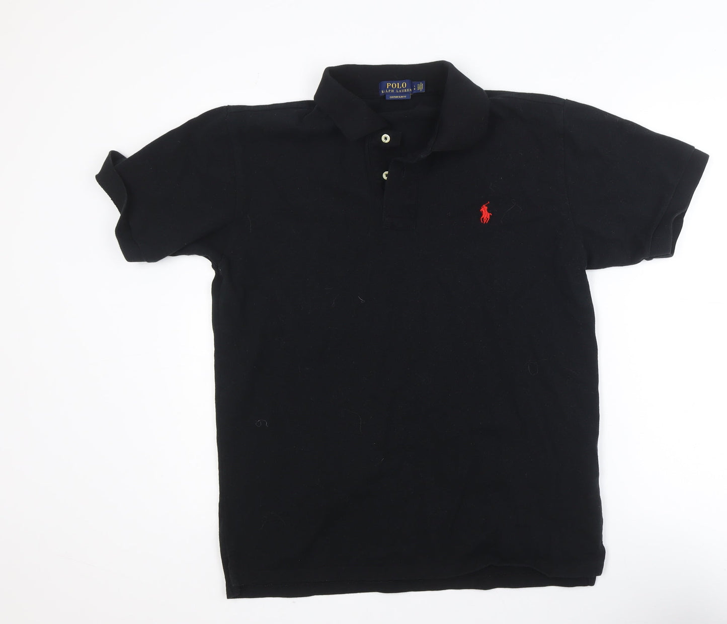 Ralph Lauren Men's Black Slim Fit Cotton Polo Shirt Size L