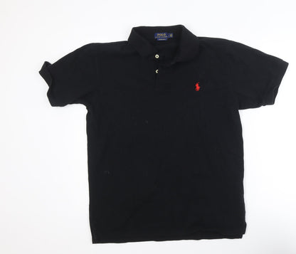 Ralph Lauren Men's Black Slim Fit Cotton Polo Shirt Size L