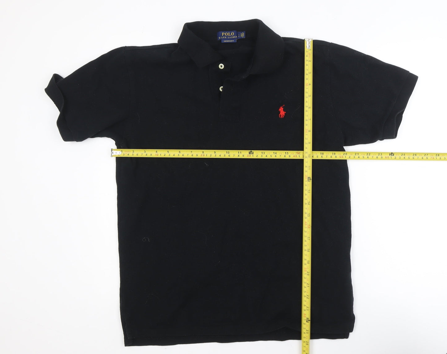 Ralph Lauren Men's Black Slim Fit Cotton Polo Shirt Size L