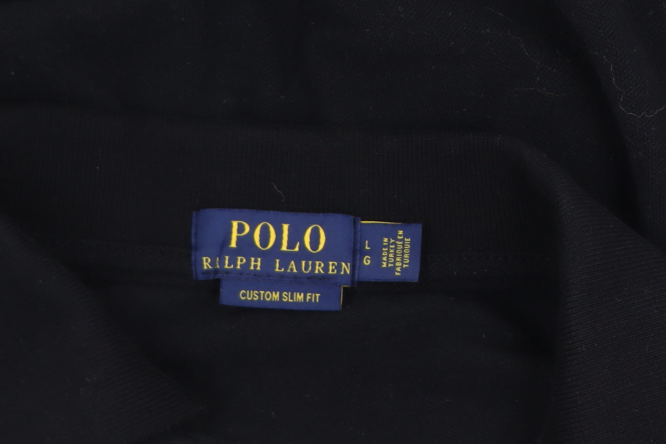 Ralph Lauren Men's Black Slim Fit Cotton Polo Shirt Size L
