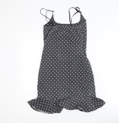 In The Style Women Black Polka Dot Slip Dress Size 8