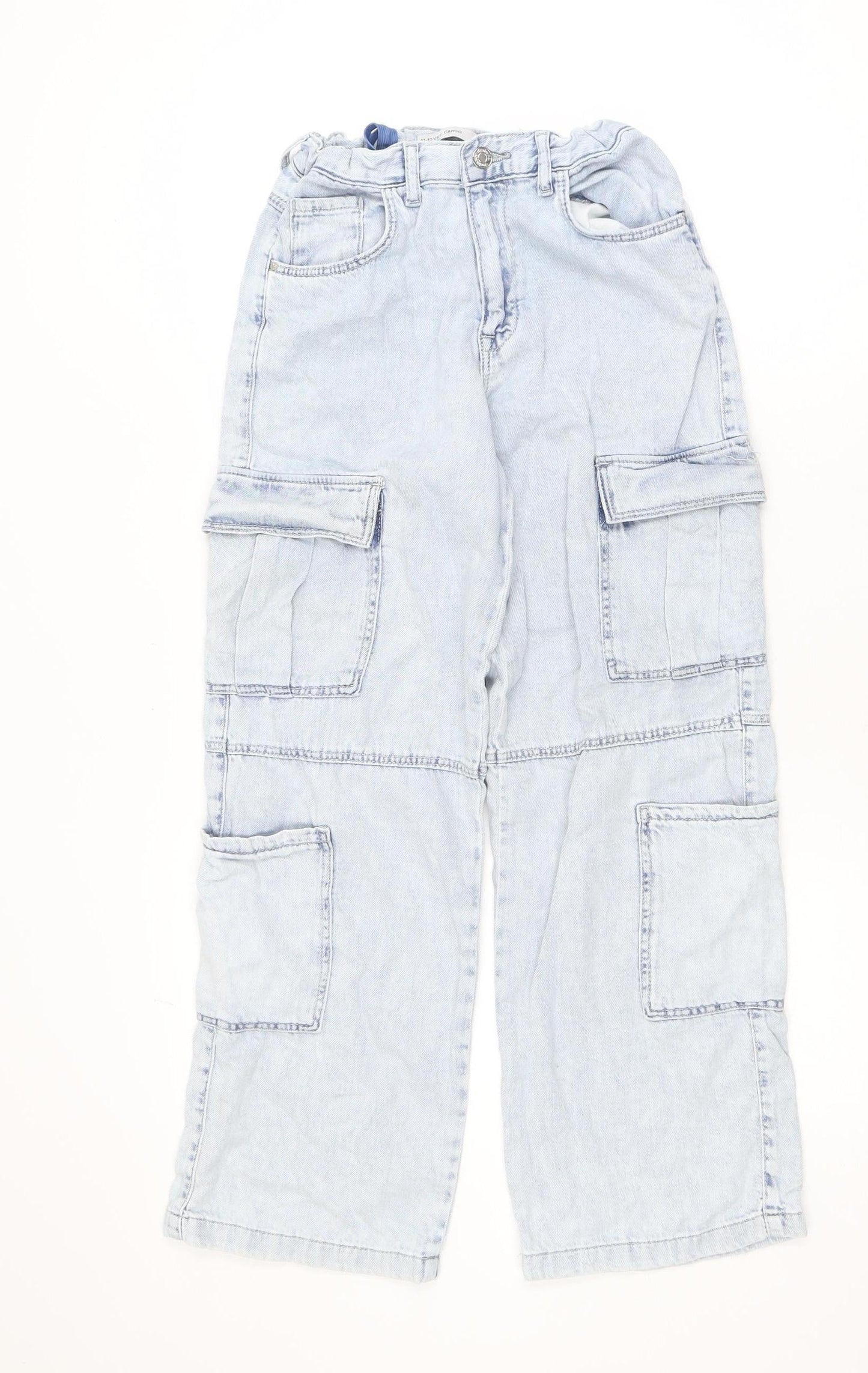 Denim Co Girls Light Blue Cargo Jeans 11-12 Years 100% Cotton Casual