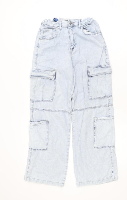 Denim Co Girls Light Blue Cargo Jeans 11-12 Years 100% Cotton Casual