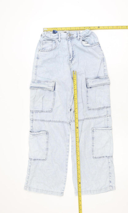 Denim Co Girls Light Blue Cargo Jeans 11-12 Years 100% Cotton Casual