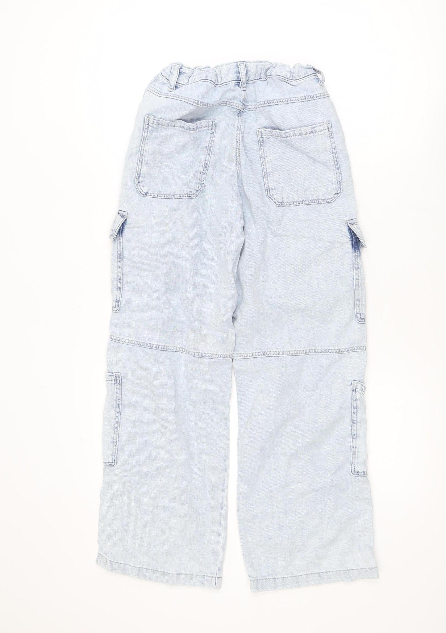 Denim Co Girls Light Blue Cargo Jeans 11-12 Years 100% Cotton Casual