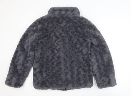 Dorothy Perkins Women's Grey Faux Fur Jacket Size 10 Regular