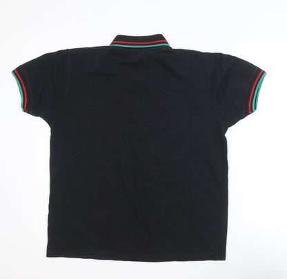 Força Portugal Men's Black Polo Shirt M Short Sleeve Embroidered Logo