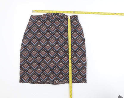 Dunnes Women’s Multicoloured Diamond Tweed Pencil Skirt Size 10