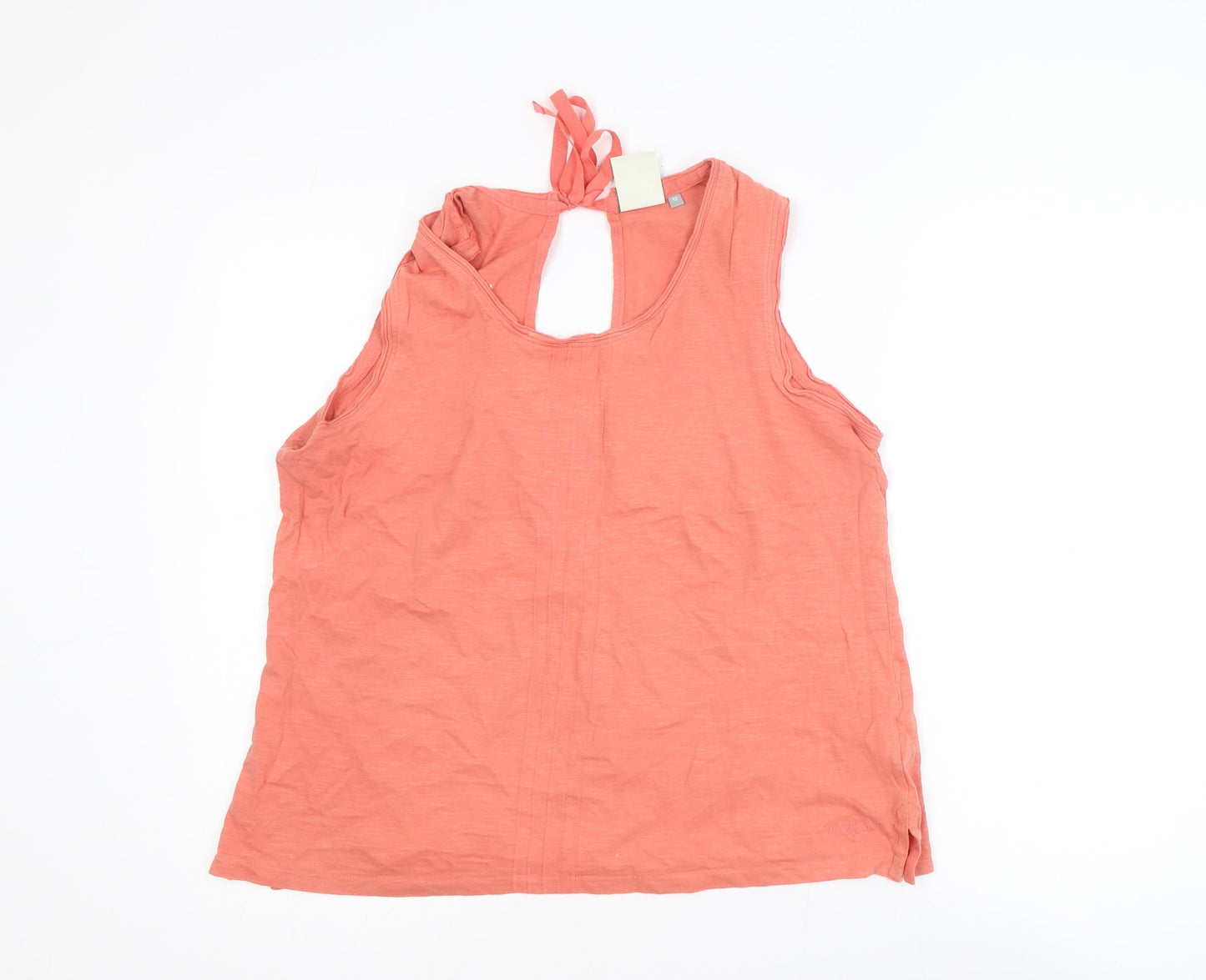 Weird Fish Womens Pink Cotton Halter Neck Sleeveless Tank Top Size 12