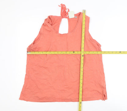 Weird Fish Womens Pink Cotton Halter Neck Sleeveless Tank Top Size 12