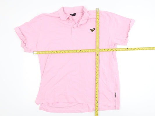 Voi Jeans Men's Pink 2XL Cotton Short Sleeve Polo Shirt