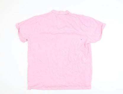 Voi Jeans Men's Pink 2XL Cotton Short Sleeve Polo Shirt