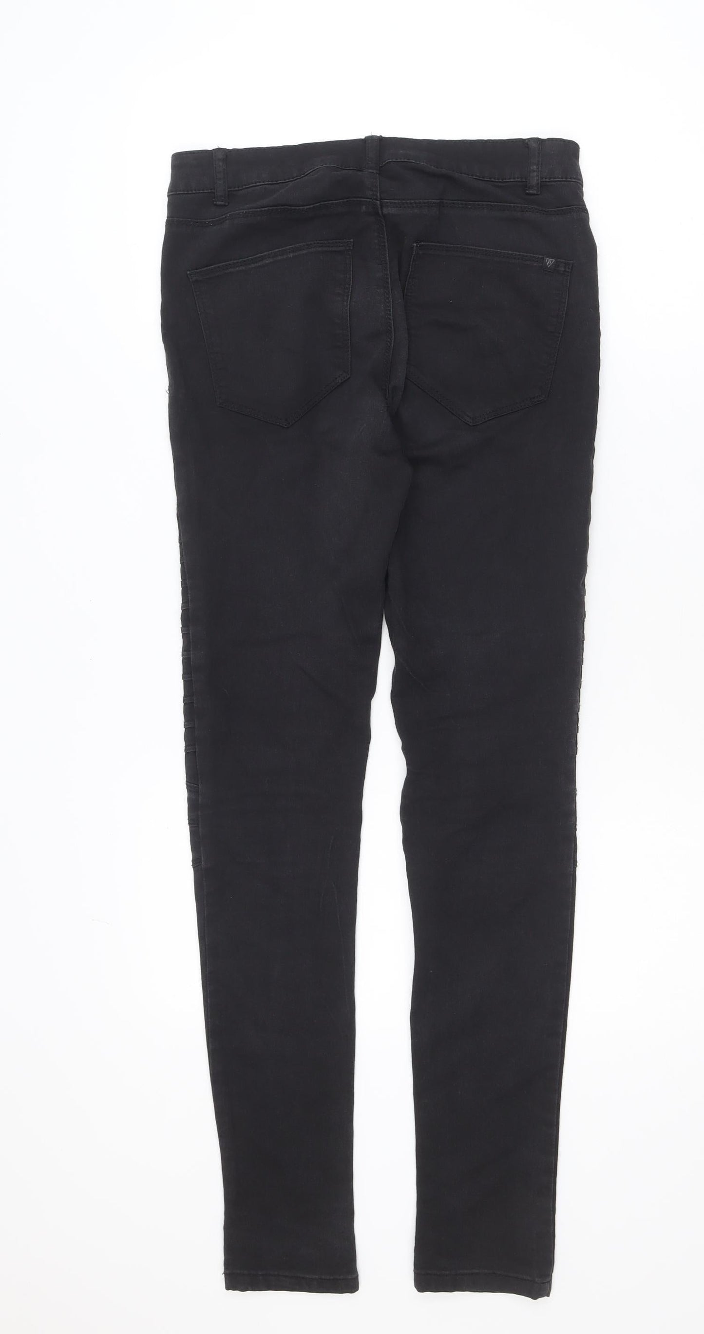 Noisy May Womens Black Biker Skinny Jeans Size M Mid Rise Stretch