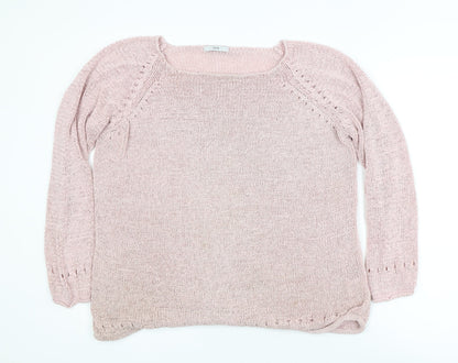 Evie Women's Pink Scoop Neck Plus Size 18 Knit Pullover Jumper