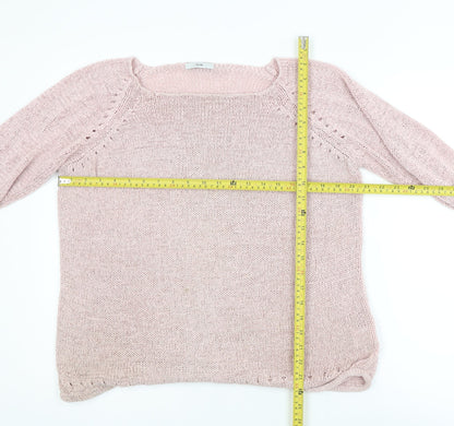 Evie Women's Pink Scoop Neck Plus Size 18 Knit Pullover Jumper
