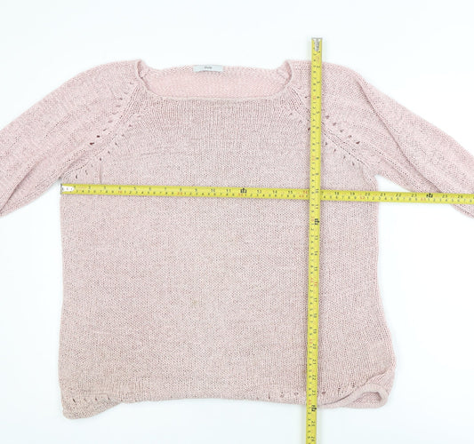 Evie Women's Pink Scoop Neck Plus Size 18 Knit Pullover Jumper